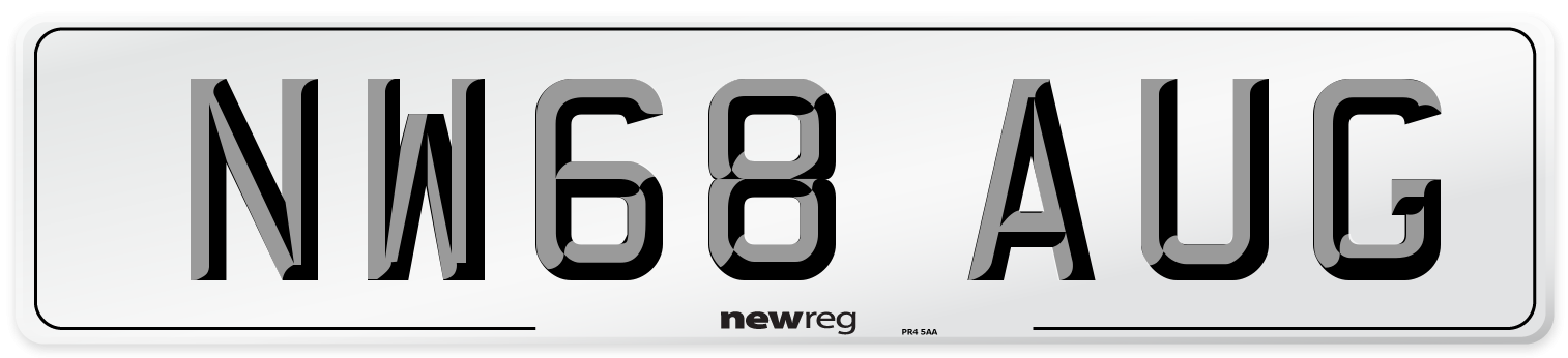 NW68 AUG Number Plate from New Reg